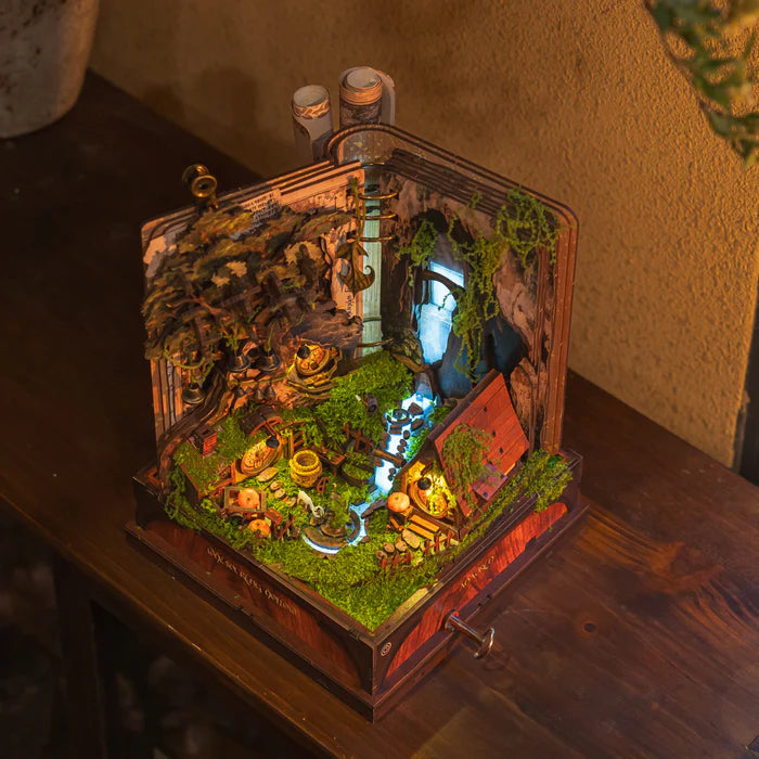 Whispering Hollow Book Nook Music Box – DIY Wooden Miniature House